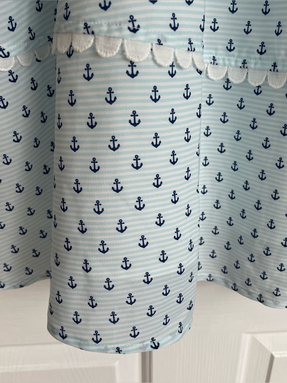 Simply Southern Coastal Patchwork Anchor Print Dress Nautical - Picture 6 of 7